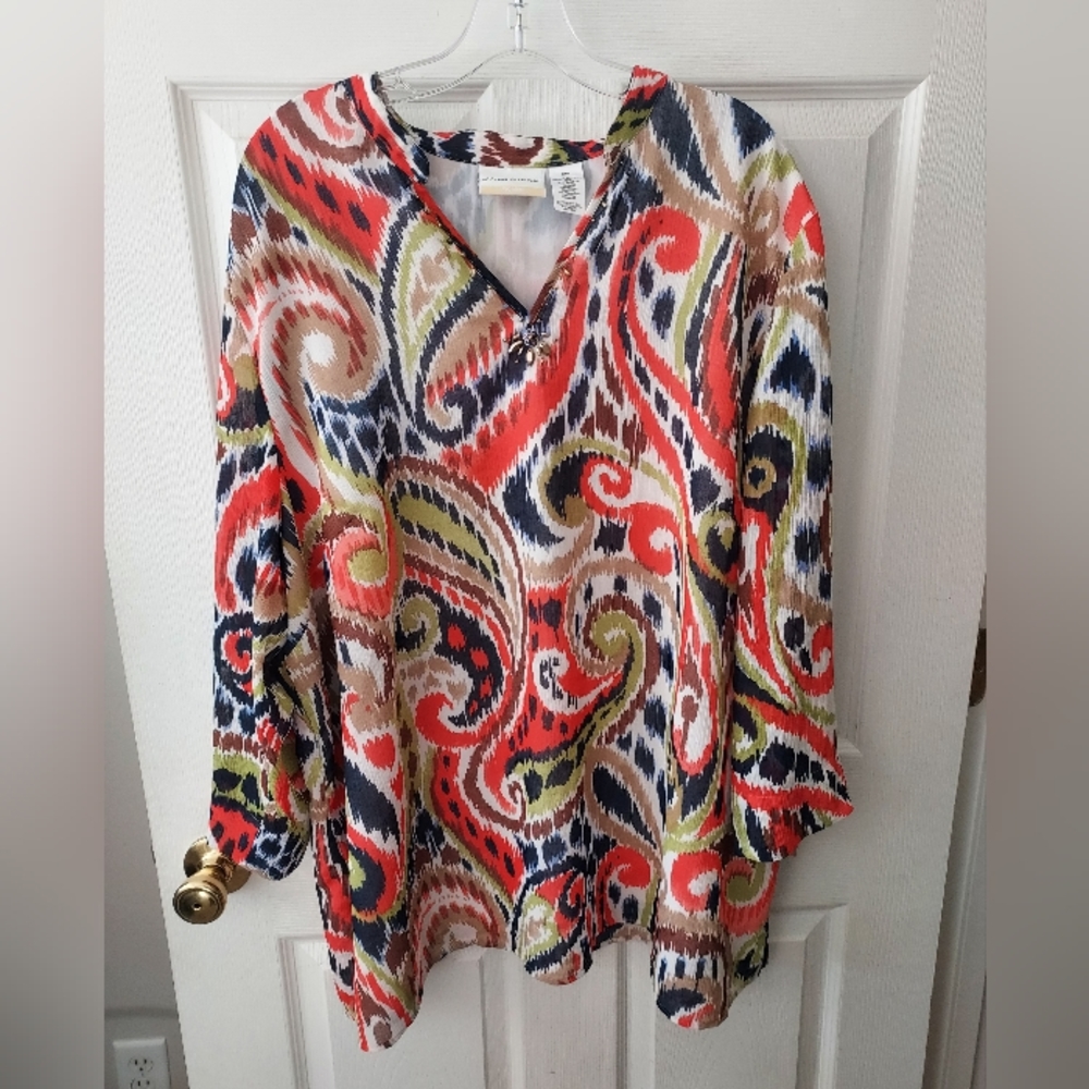 Women's Alfred Dunner Multi-colored, Beaded Shirt 24W